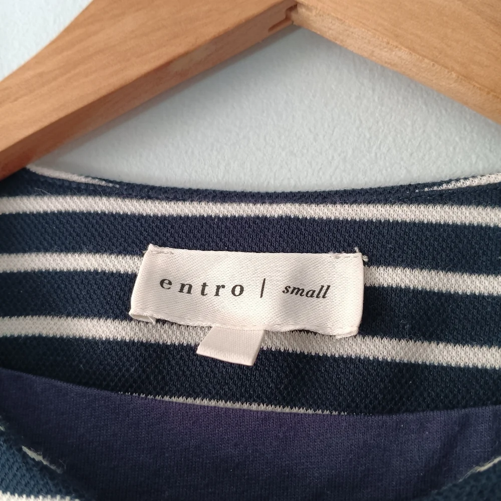 Entro Blue & White Striped Button Vest Top S - Picture 6 of 6